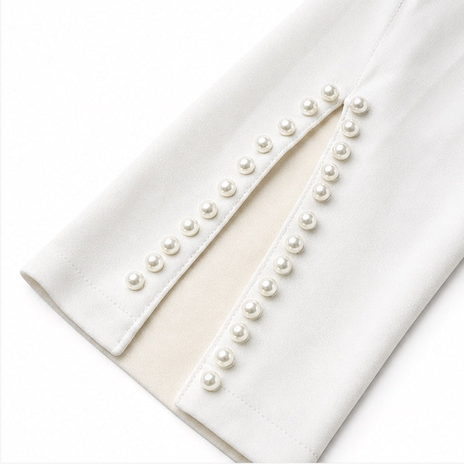 Anneliese Pearl-Sleeve Midi Dress, close-up detail 2