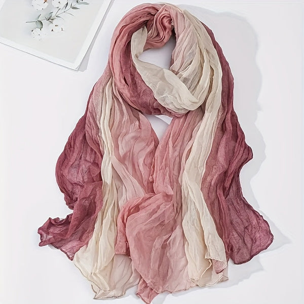 Blythe Pleated Gradient Scarf in Pink, product photo