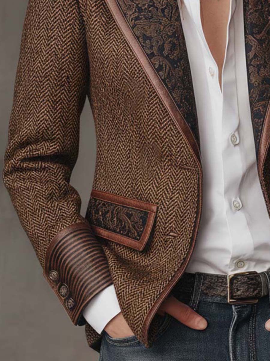 Dorothea Paisley Lapel Blazer, close-up detail 2