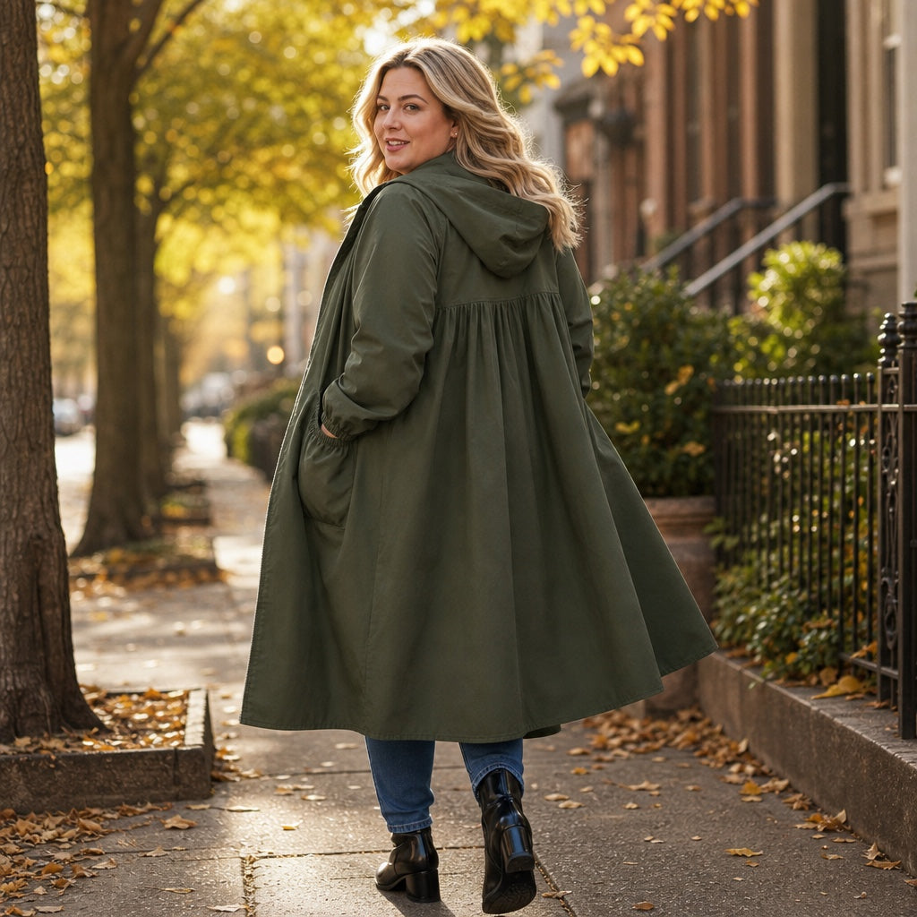 Giselle Peplum Rain Jacket, back view