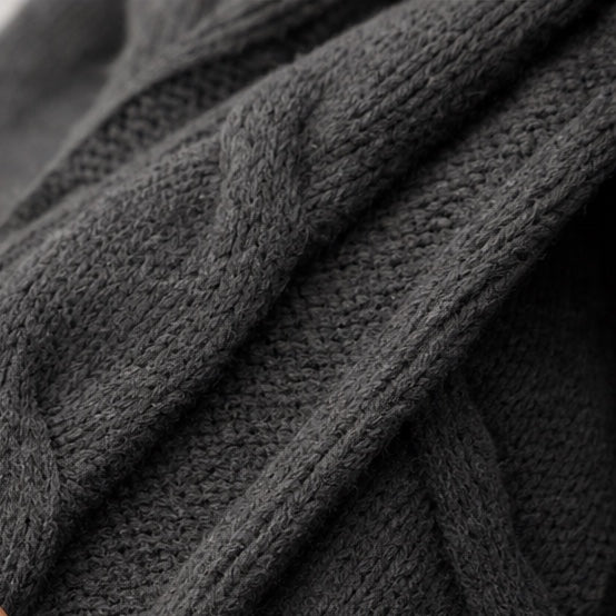 Imogen Hooded Cable-Knit Cardigan, close-up detail 2