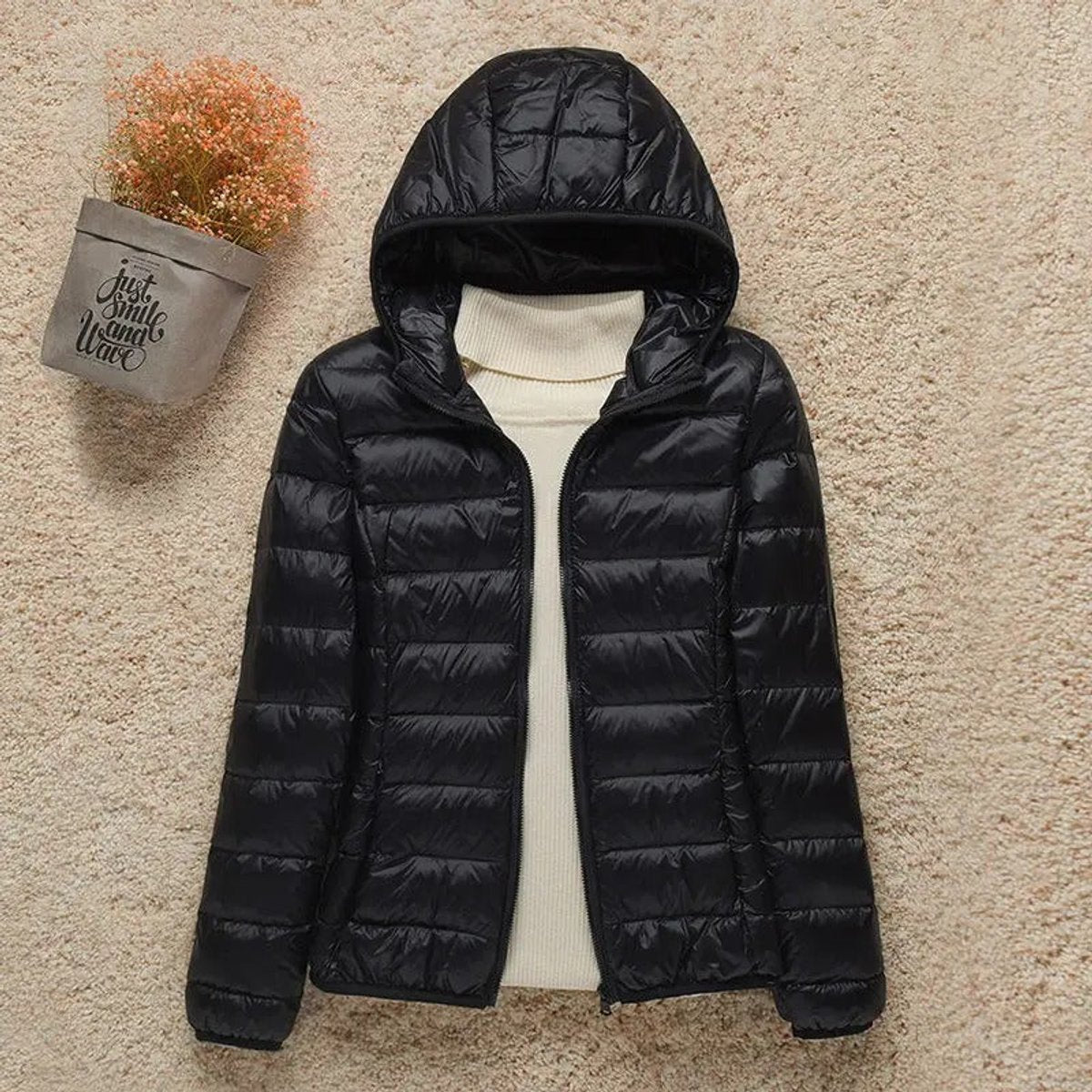 Juniper Packable Puffer Jacket in Black, product photo