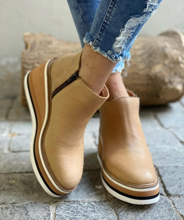 Petra Waterproof Ankle Boots in Light Brown, front view