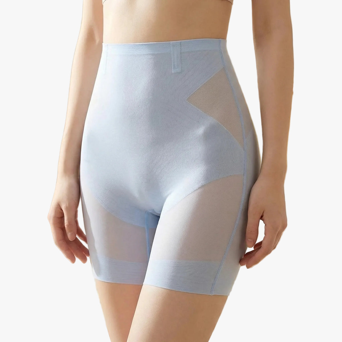Sabine High-Waist Shaping Shorts in Ice Blue, front view