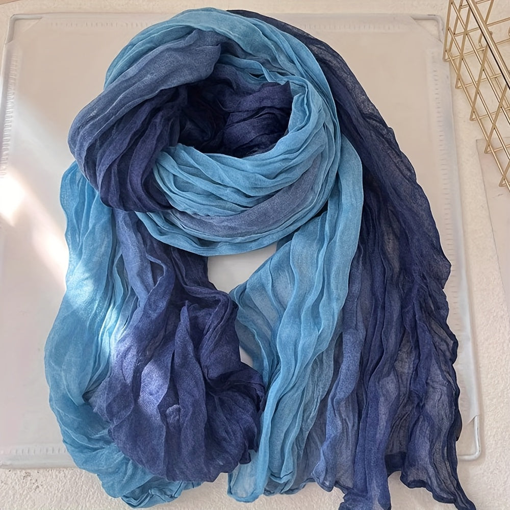 Blythe Pleated Gradient Scarf in Blue, product photo