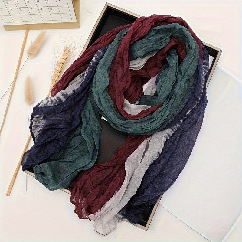 Blythe Pleated Gradient Scarf in Burgundy, product photo