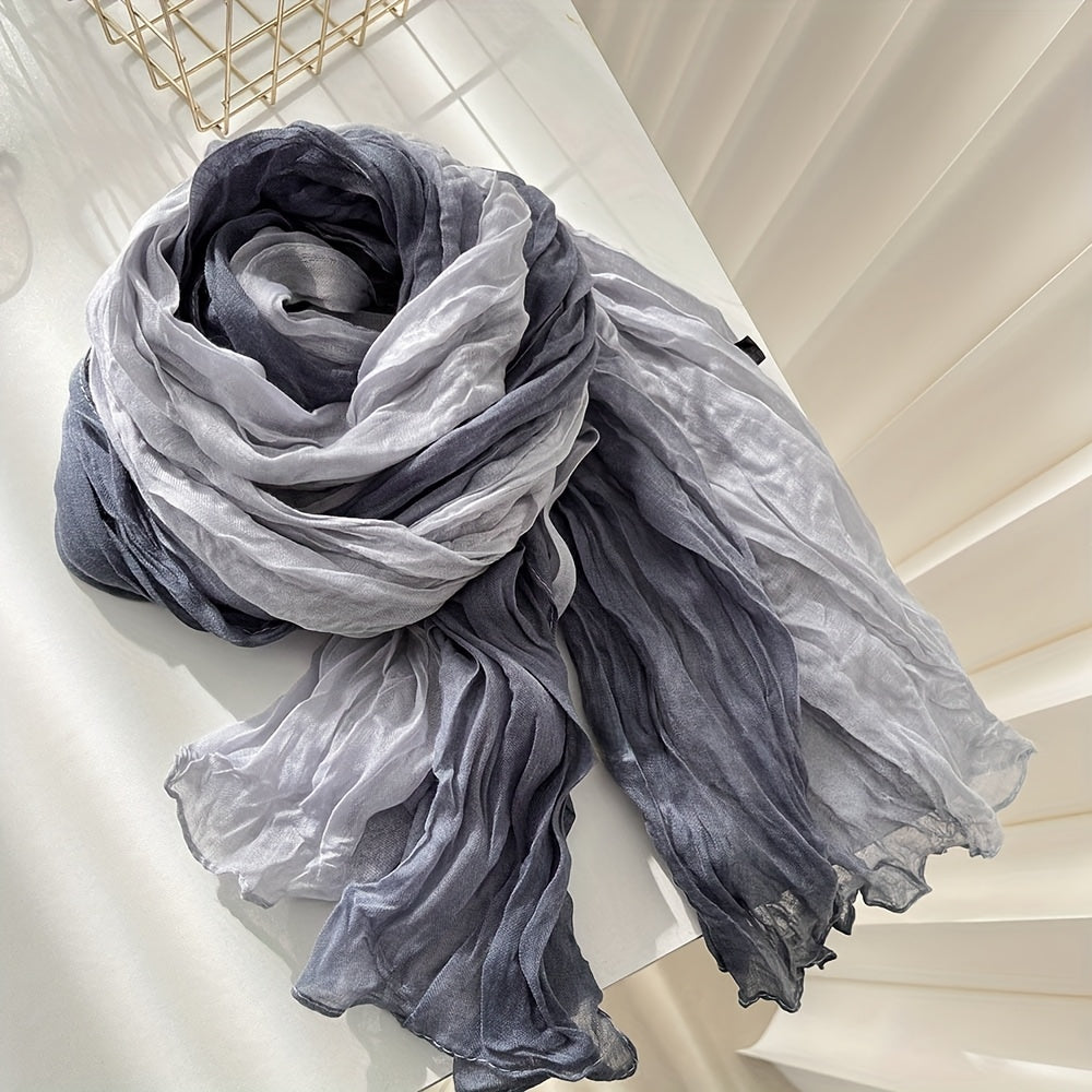 Blythe Pleated Gradient Scarf in Gray, product photo
