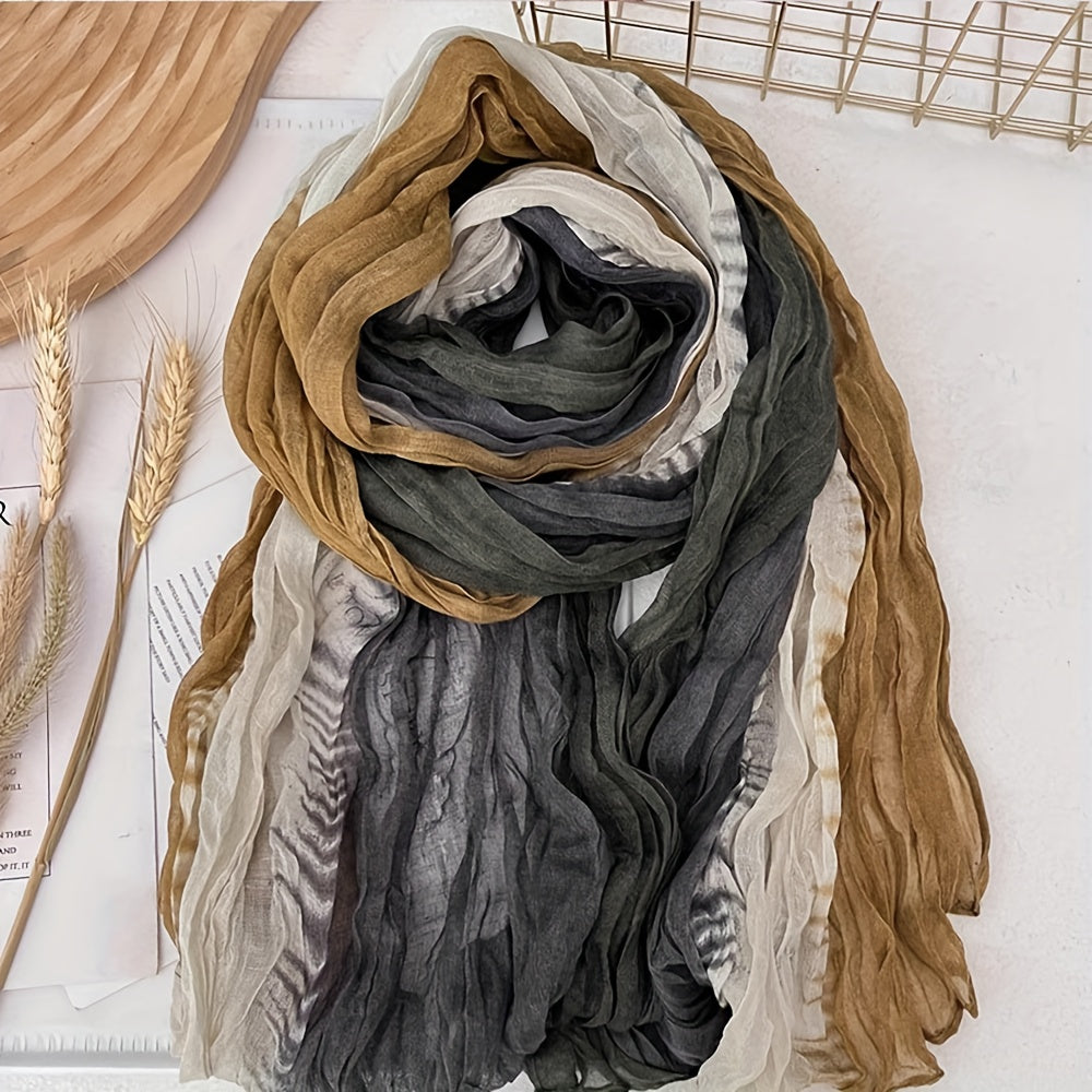 Blythe Pleated Gradient Scarf in Yellow, product photo