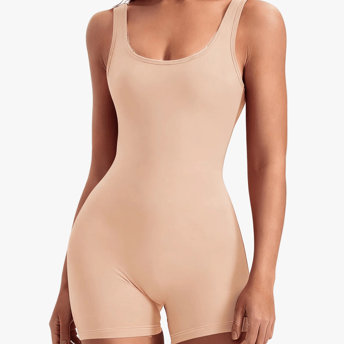 Calla Seamless Shaping Bodysuit in Nude, front view