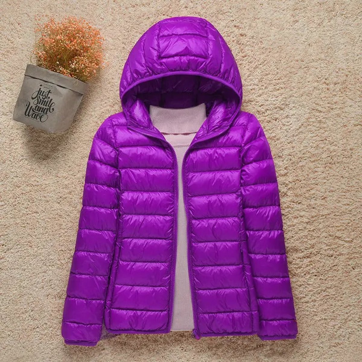 Juniper Packable Puffer Jacket in Purple, product photo