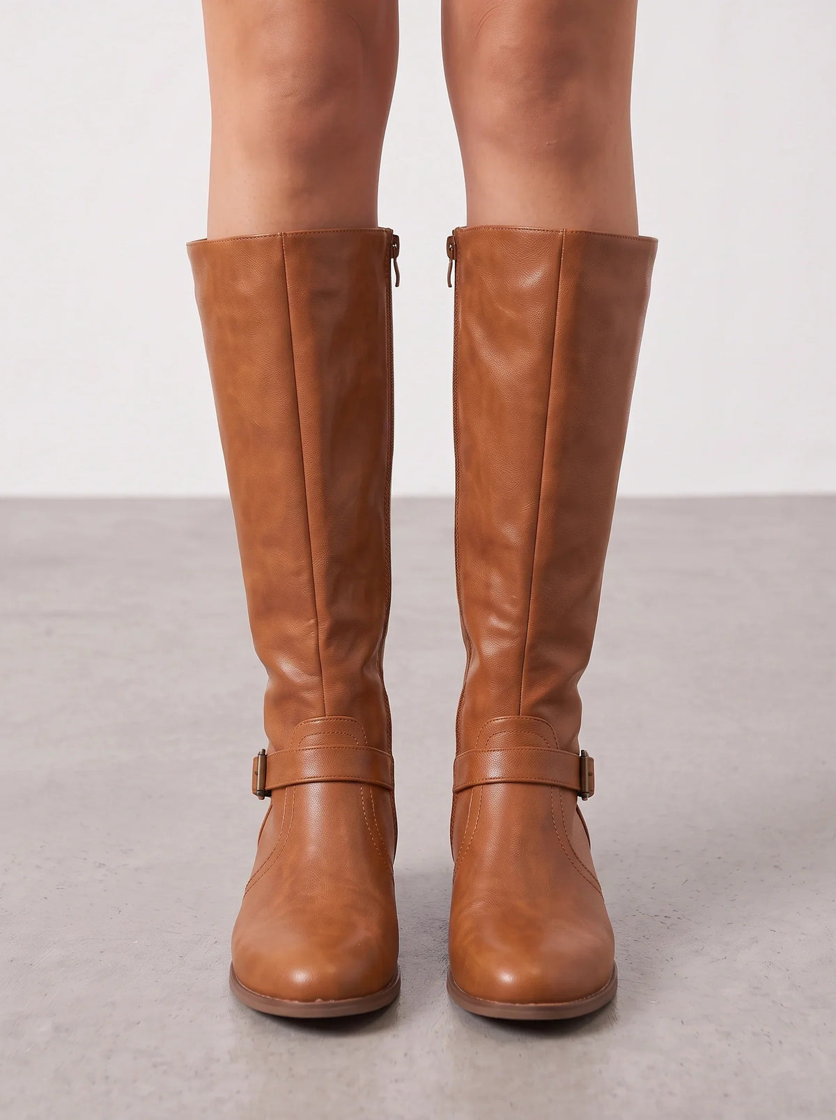 Kiera Buckle Riding Boots, front view 2
