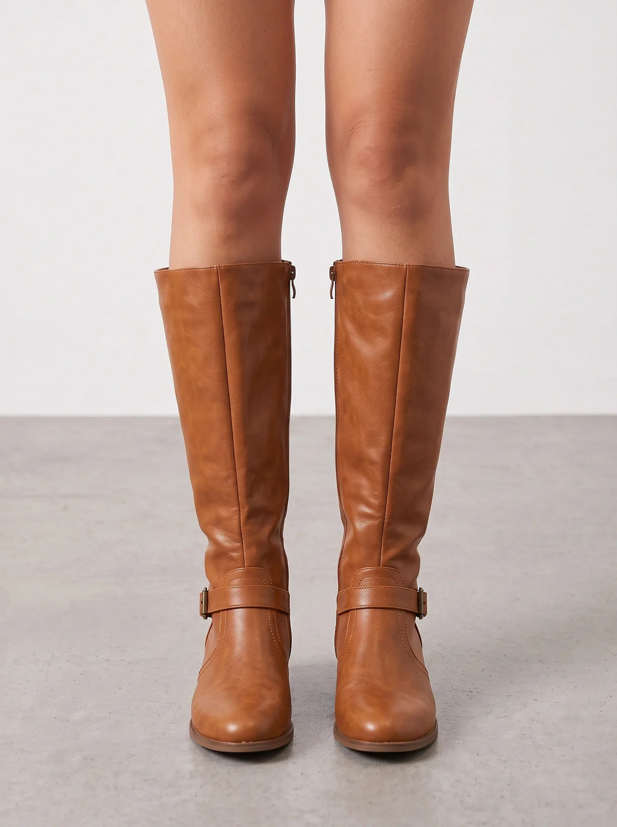 Kiera Buckle Riding Boots, front view 3