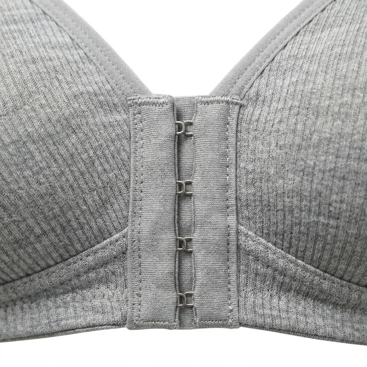 Marlowe Front-Close Ribbed Bra, close-up detail 4